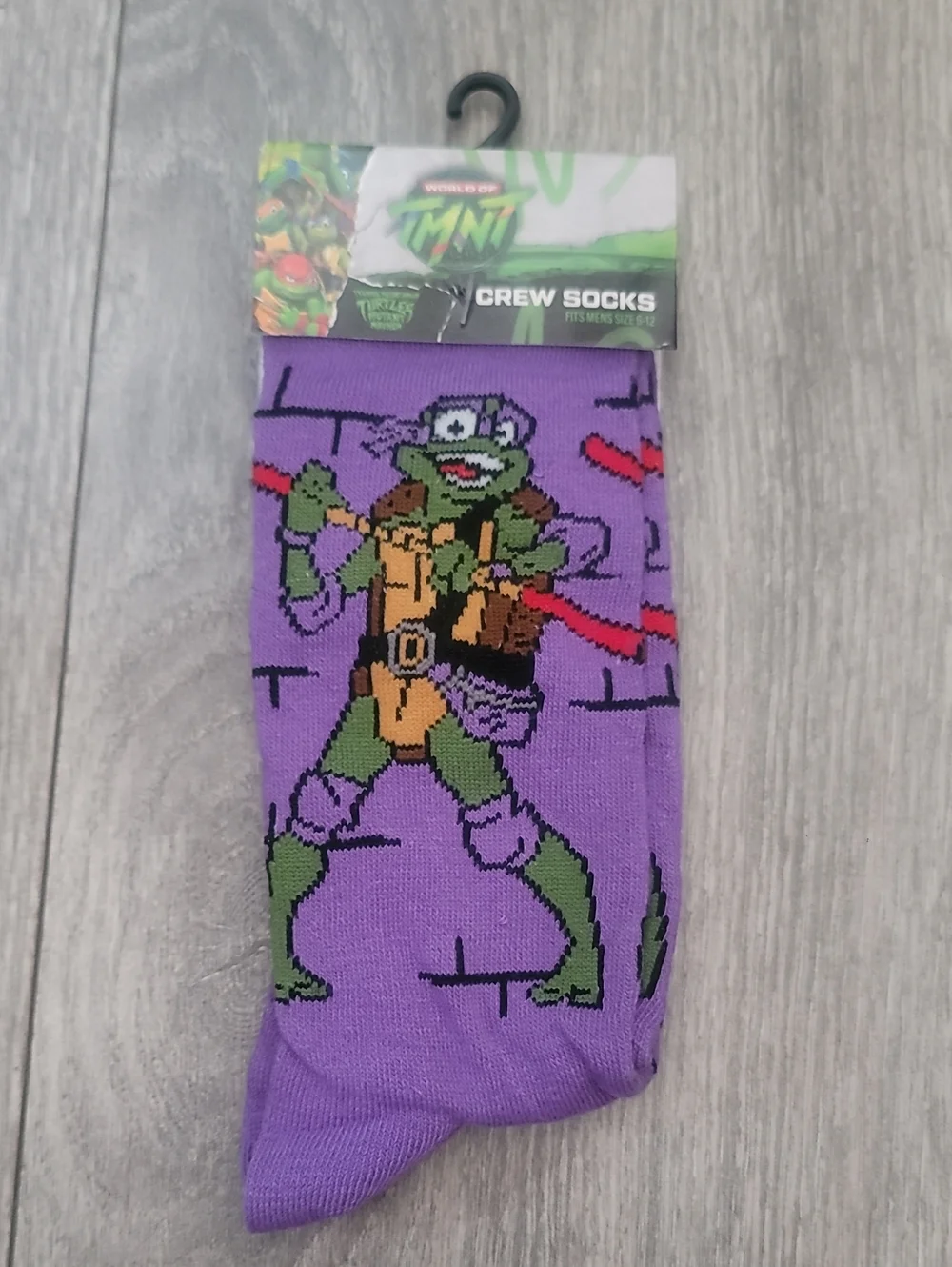 Teenage Mutant Ninja Turtles TMNT Purple Donatello Casual Crew Socks